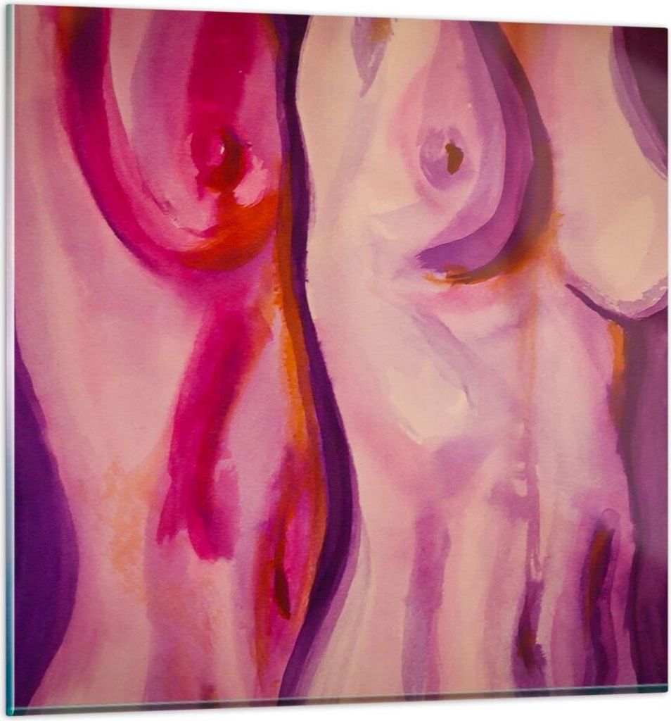 Bilder auf glas - Frau Tat Körper - 70x70cm - Glasbilder - Wandbilder - Kunstdruck - zum Aufhängen bereit - Wanddekoration aus Glas - Glas Bilder...