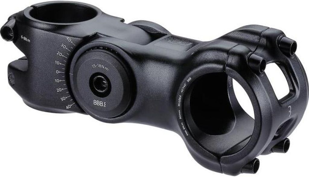 BBB Cycling Vorbau einstellbar High Six 35 schwarz 90mm - ergonomische Lenker...