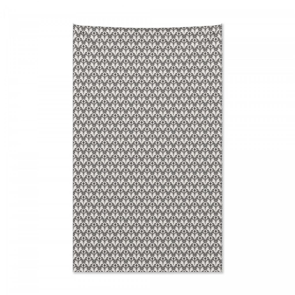 Abakuhaus Damast Wandteppich und Tagesdecke, Monochrom viktorianisch aus Weiches Mikrofaser Stoff Kein Verblassen Klare Farben Waschbar, 140 x 230 ...