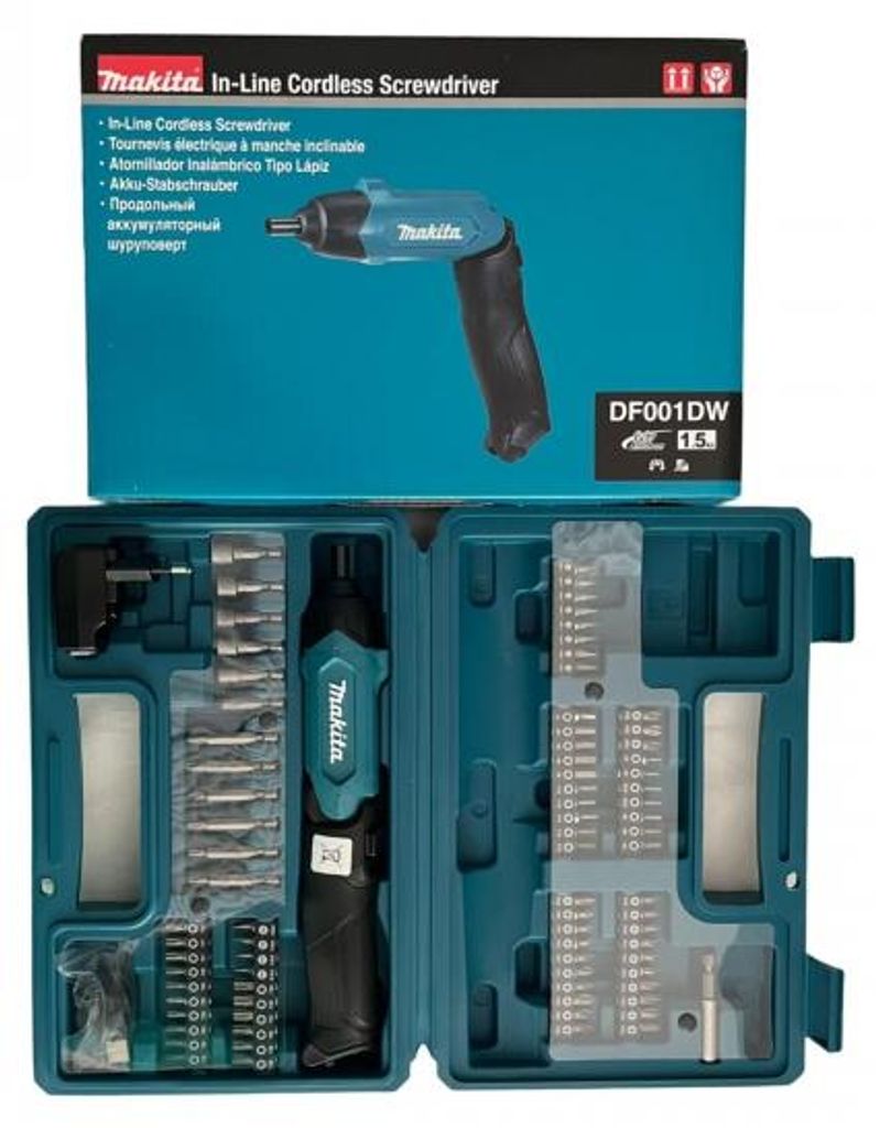 Makita DF001DW, Schwarz, Blau, 220 RPM, 3 Nm, 4 Nm, Akku, Produktbild 