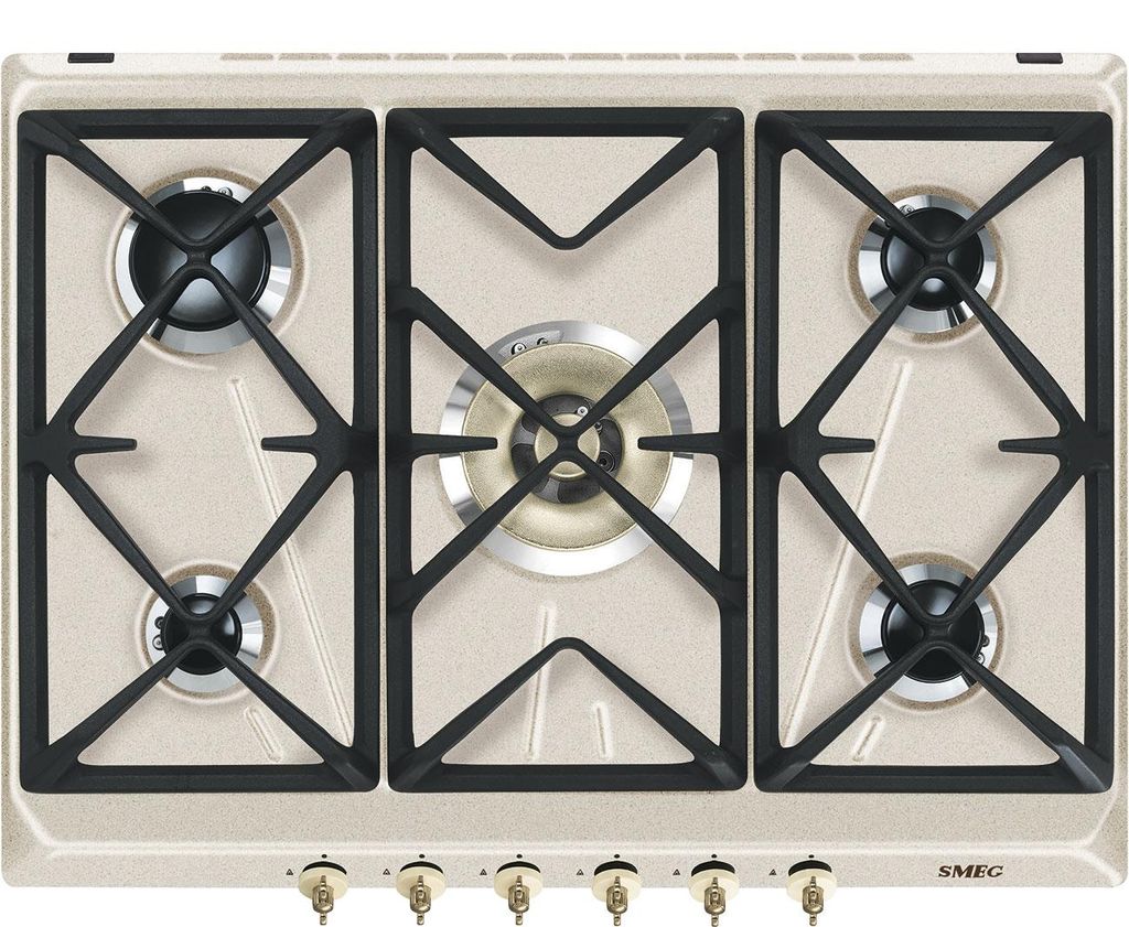Smeg SRV876AVOGH2, Hafer, Integriert, Gaskochfeld, Produktbild 