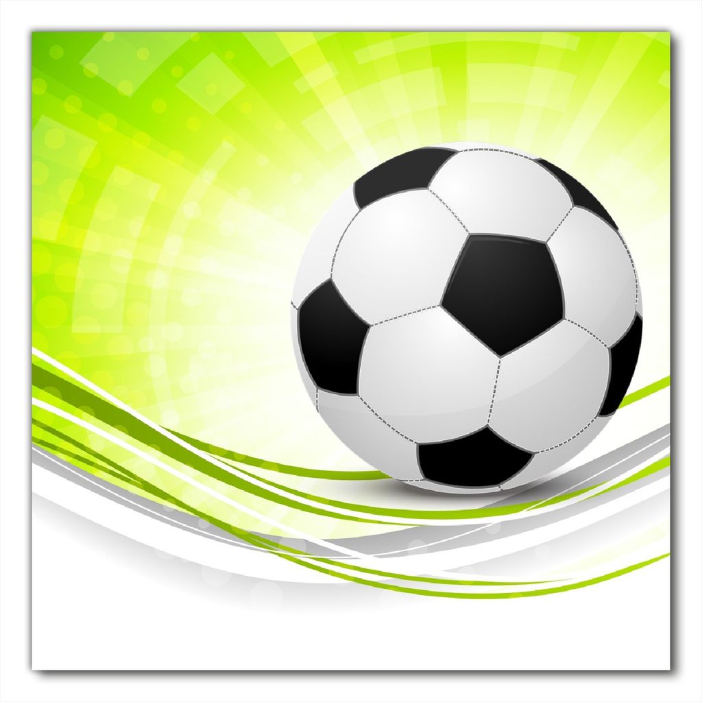 Wallario selbstklebende Möbelfolie/ Tischdecke für Innen und Außen, Größe: 50 x 50 cm - Fußball - grün weiße Wellen Muster