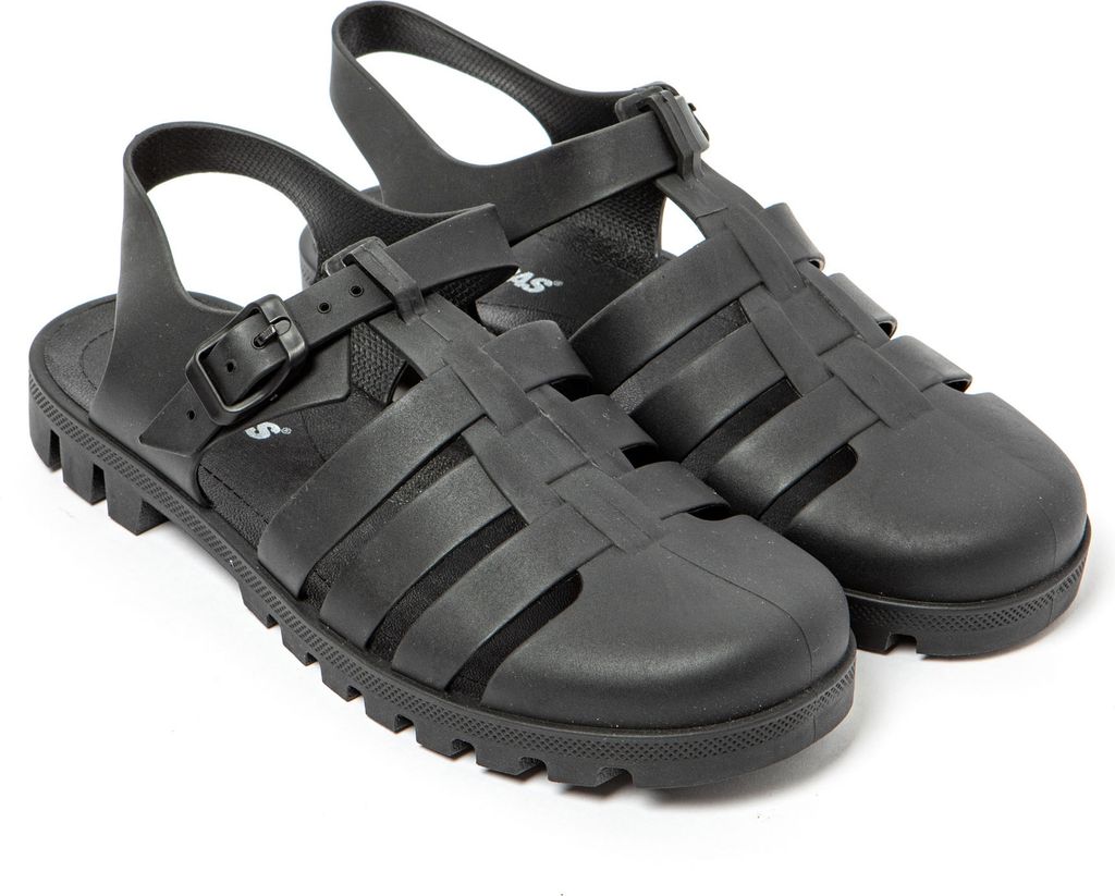 BRASILERAS Damen Zehensandalen mit rutschfester Sohle bequem schuhe strand/schwimmbad/stadt schwarz 40 EU - UBSIP