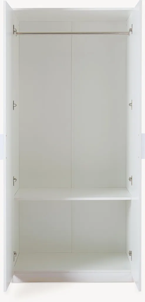 Armoire Eiselfing 176x80x52 cm blanche avec tringle et compartiment