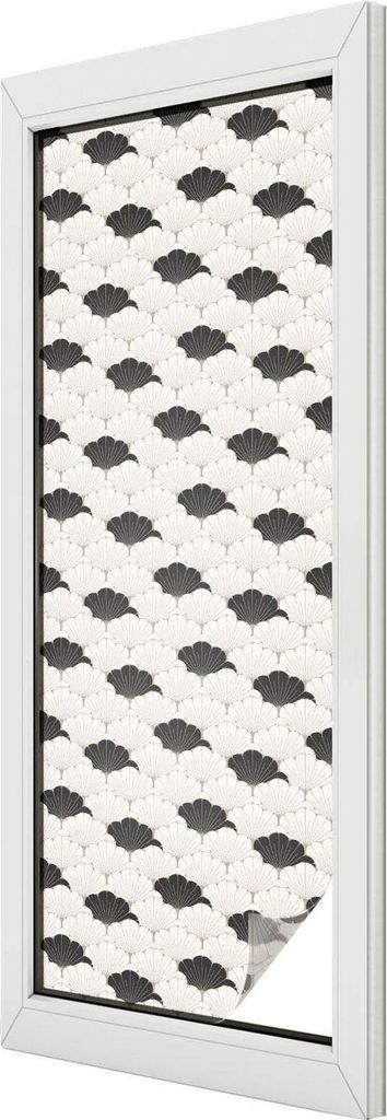 Buntglas Fensterfolie – 146x50 cm – Stained-Glass Design – blickdichte dekorative Sichtschutzfolie – selbstklebend, UV-Schutz – Gegensät...