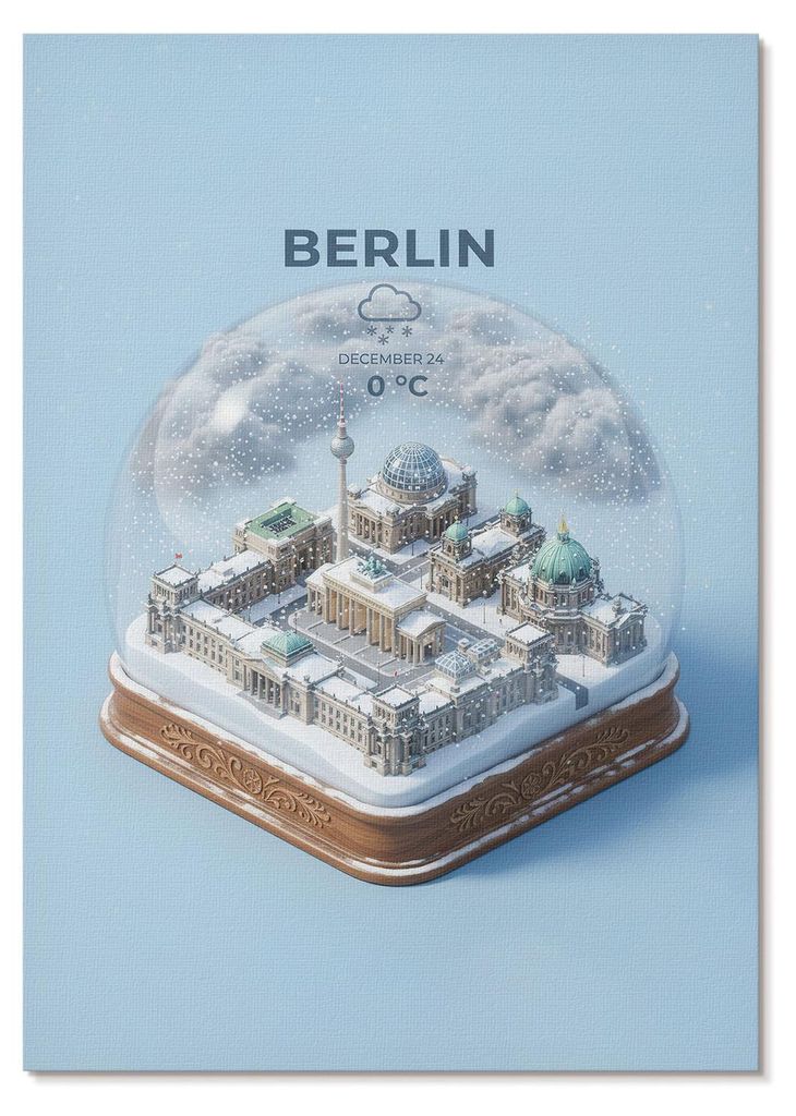 POSTER - 21x29 cm (A4) - Jorn - Eine Miniaturstadt in einer gläsernen Schneekugel - Wandbild für Wohnzimmer Schlafzimmer & Flur, Modernes Poster ...