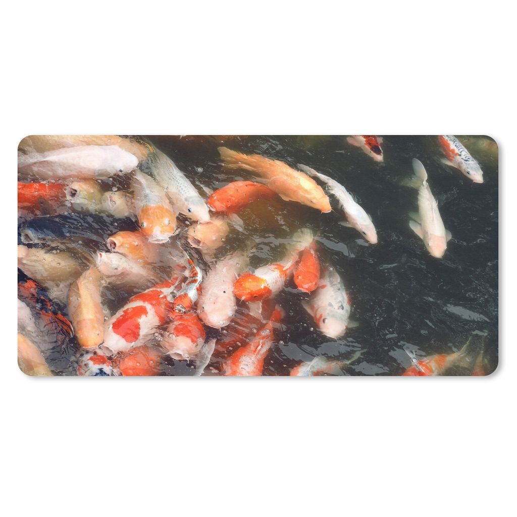 MuchoWow Mauspad Mousepad Ein voller Teich mit Koi-Karpfen 60x30 cm - Mousepads - Maus Mat - Pad - Mausunterlage - Nachhaltig