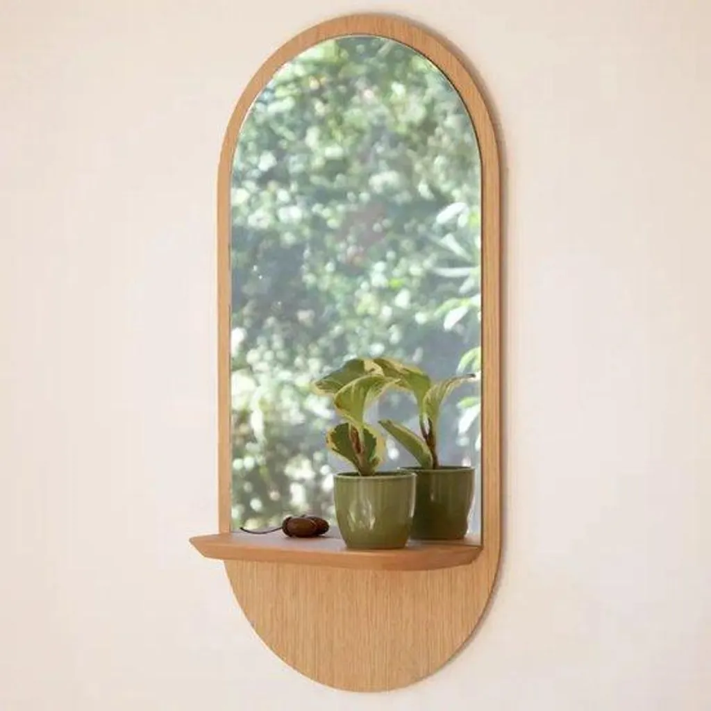 Miroir en bois pour salon et entrée cadre chêne massif rustique