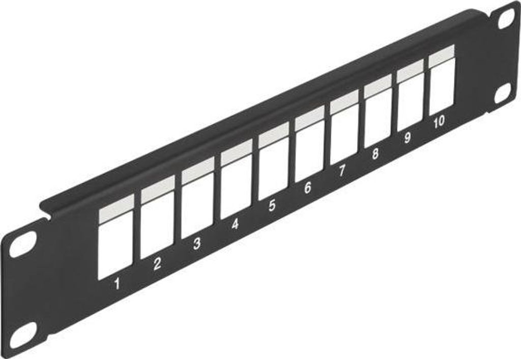 DELOCK 10" Keystone Patchpanel 10 Port schwarz