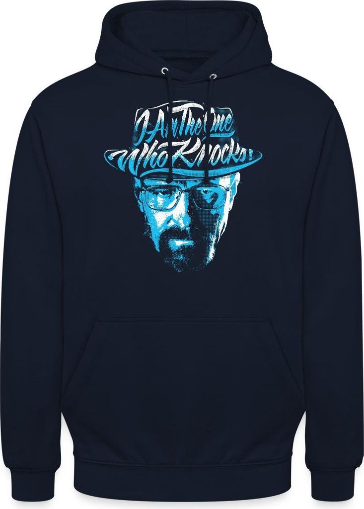 Spreadshirt Breaking Bad I'm The One Who Knocks Hut Uni Hoodie, S, Navy