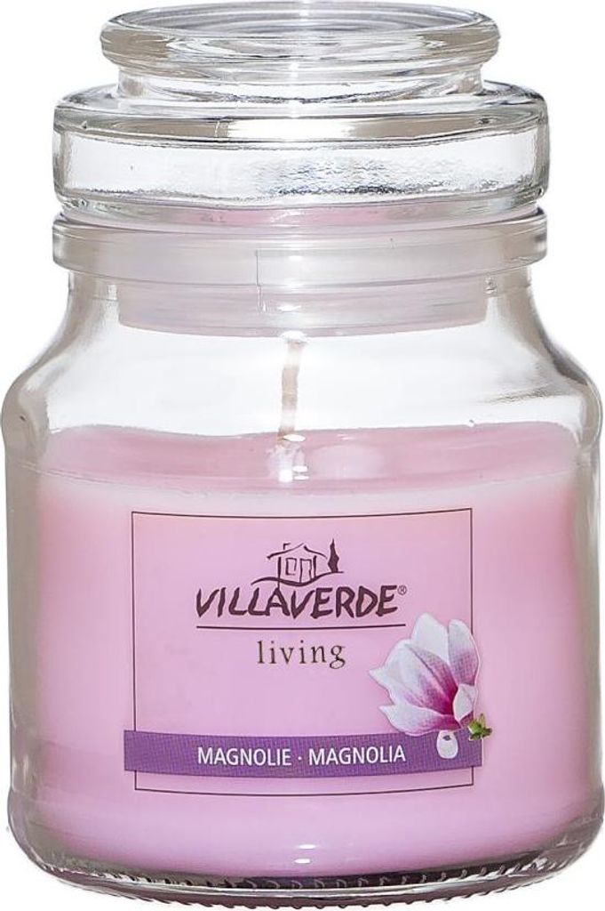 Villa Verde Duftkerze im Glas m. Deckel Magnolie, Höhe: 7,8 cm, Ø 7 cm