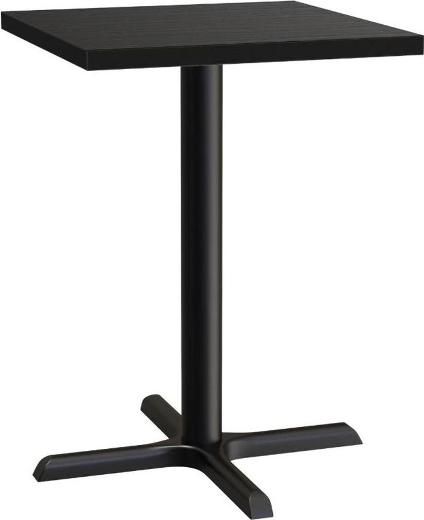 Bistrotisch 60x60 cm | Dunkle Holzoptik | Gusseisengestell mit Kreuzfuß