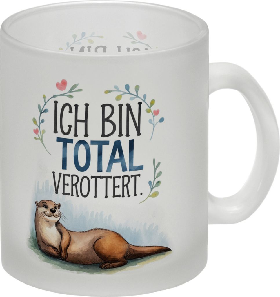 Niedlicher Otter Total verottert Glas Tasse Produktbild 