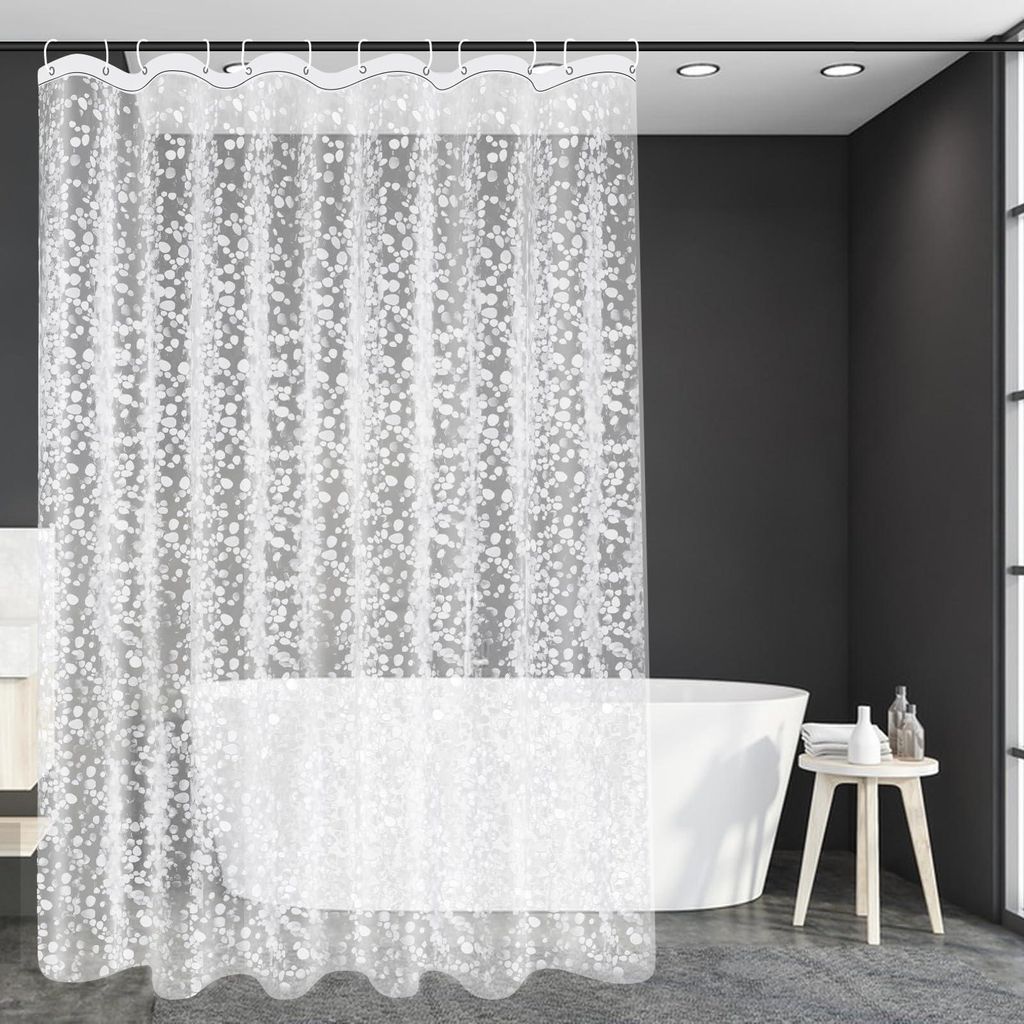 Douchegordijn, 180x220 cm, transparant EVA-materiaal, met 3 Productafbeelding 