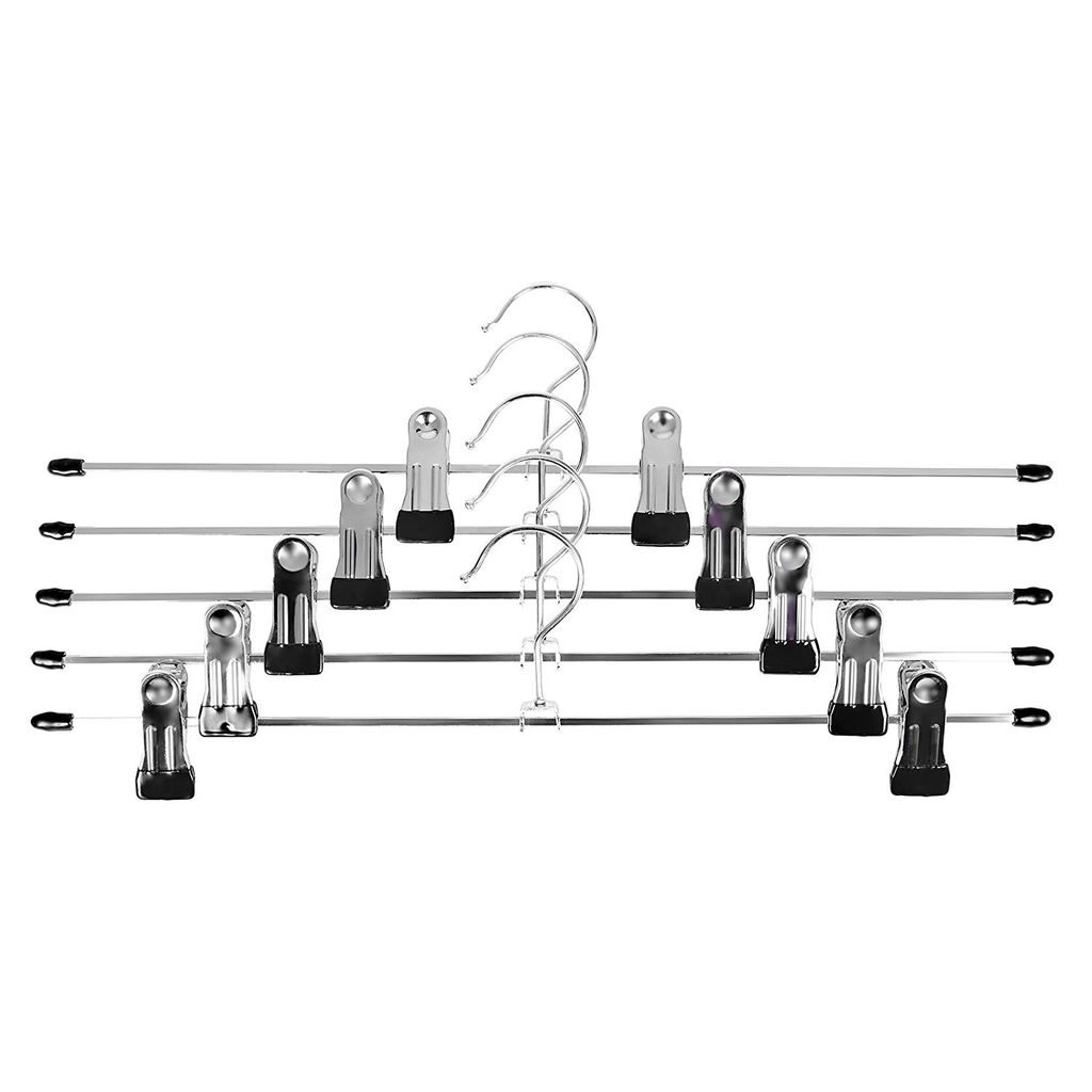 SONGMICS 20 x Metall Hosenbügel Kleiderbügel (extra breit) 40 x 10,5 cm Anti-Rutsch - verchromt CRI006-20