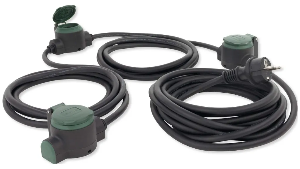 Câble d'extension Supraflex IP44 REV très souple coloris noir et vert