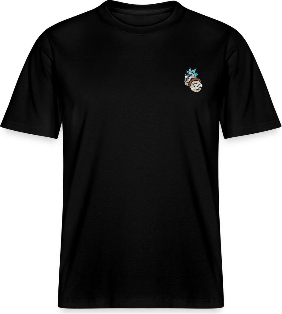 Spreadshirt Rick & Morty Köpfe Als Stick-Design Relaxed Fit Uni T-Shirt, 3XL, Schwarz
