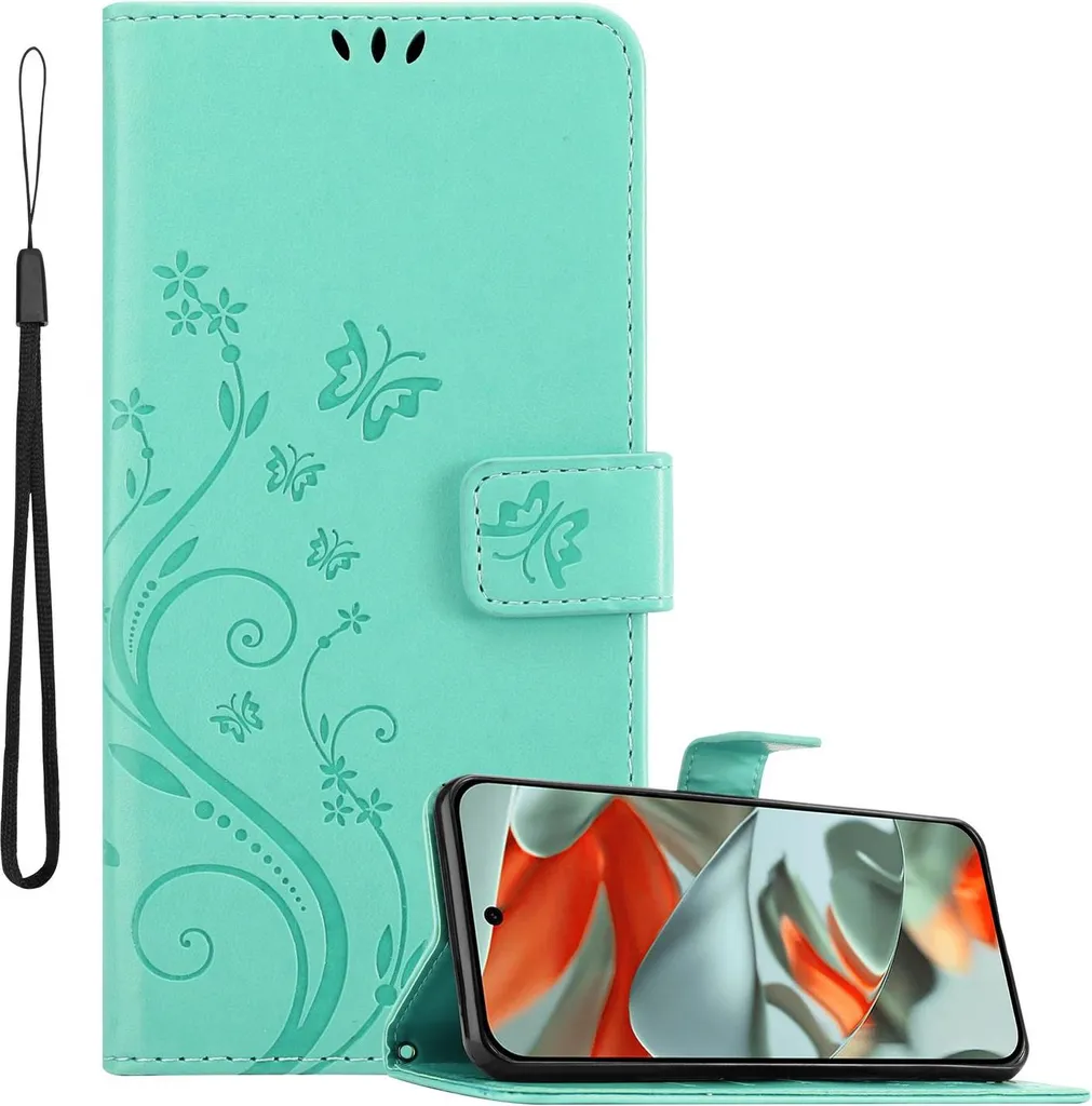 Cadorabo Google Pixel 9 Pro XL Cover: L'Eleganza del Turchese Floreale