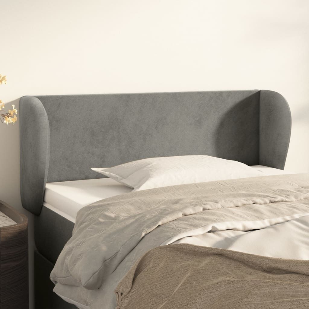 Maison Exclusive - Kopfteil mit Ohren Hellgrau 83x23x78/88 cm Samt