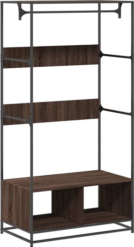 vidaXL Kleiderständer Braun Eichen-Optik 90x50x180 cm Holzwerkstoff