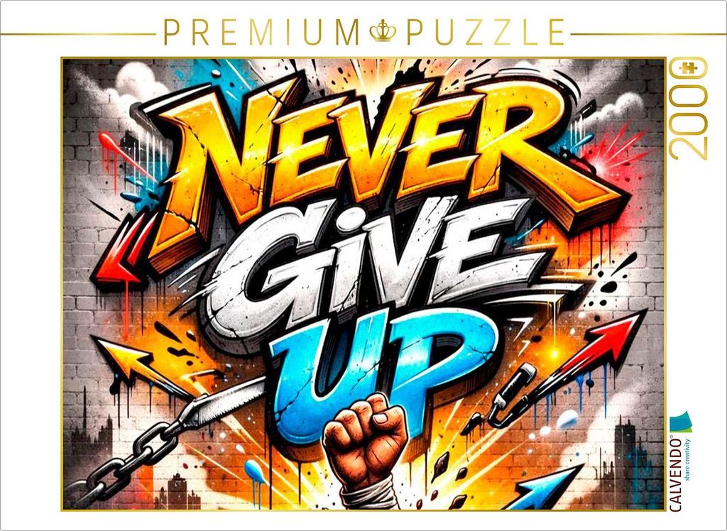 CALVENDO Puzzle NEVER GIVE UP | 2000 Teile Lege-Größe 90x67cm Foto-Puzzle für glückliche Stunden