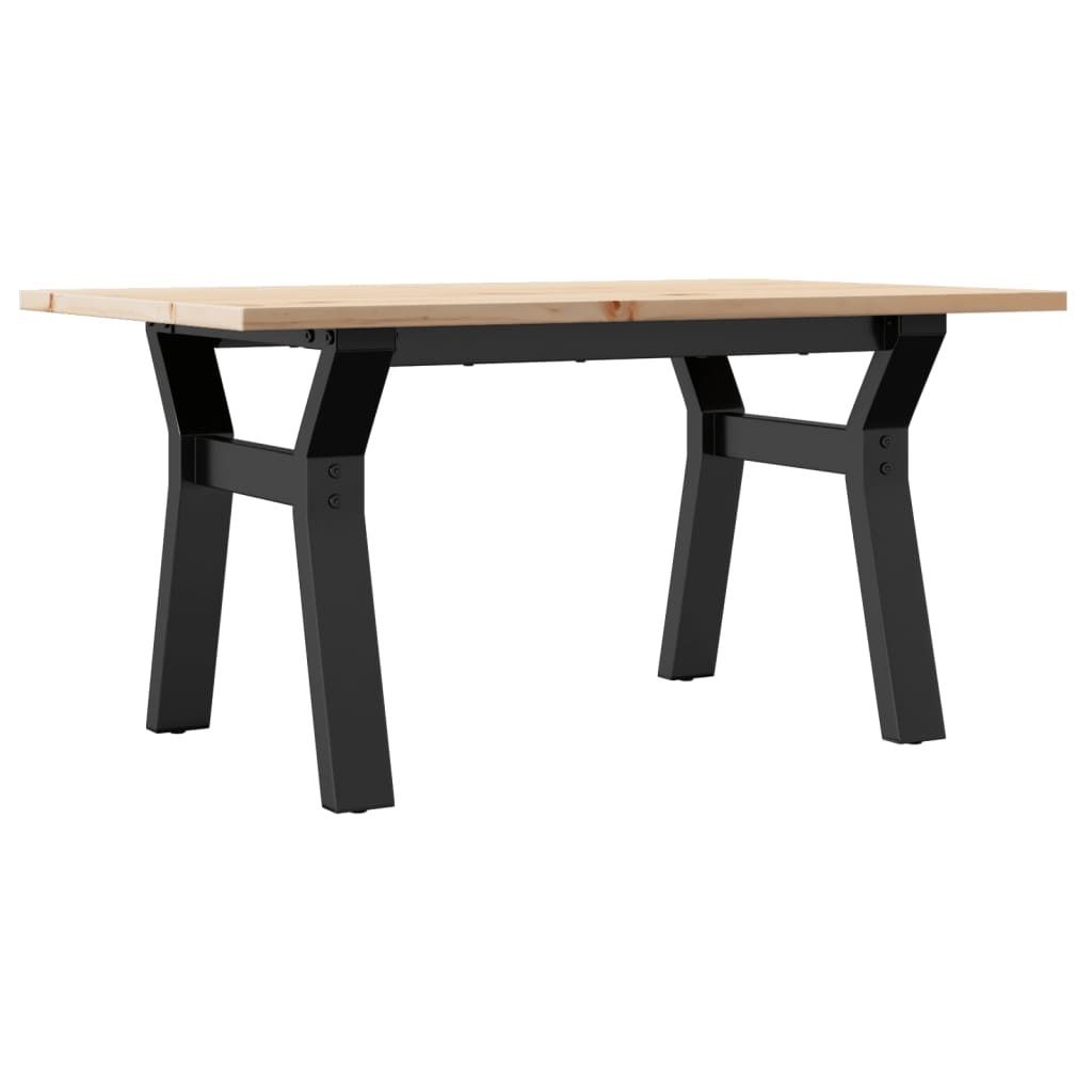 vidaXL Couchtisch Y-Gestell 80x50x40cm Massivholz Kiefer und Stahl