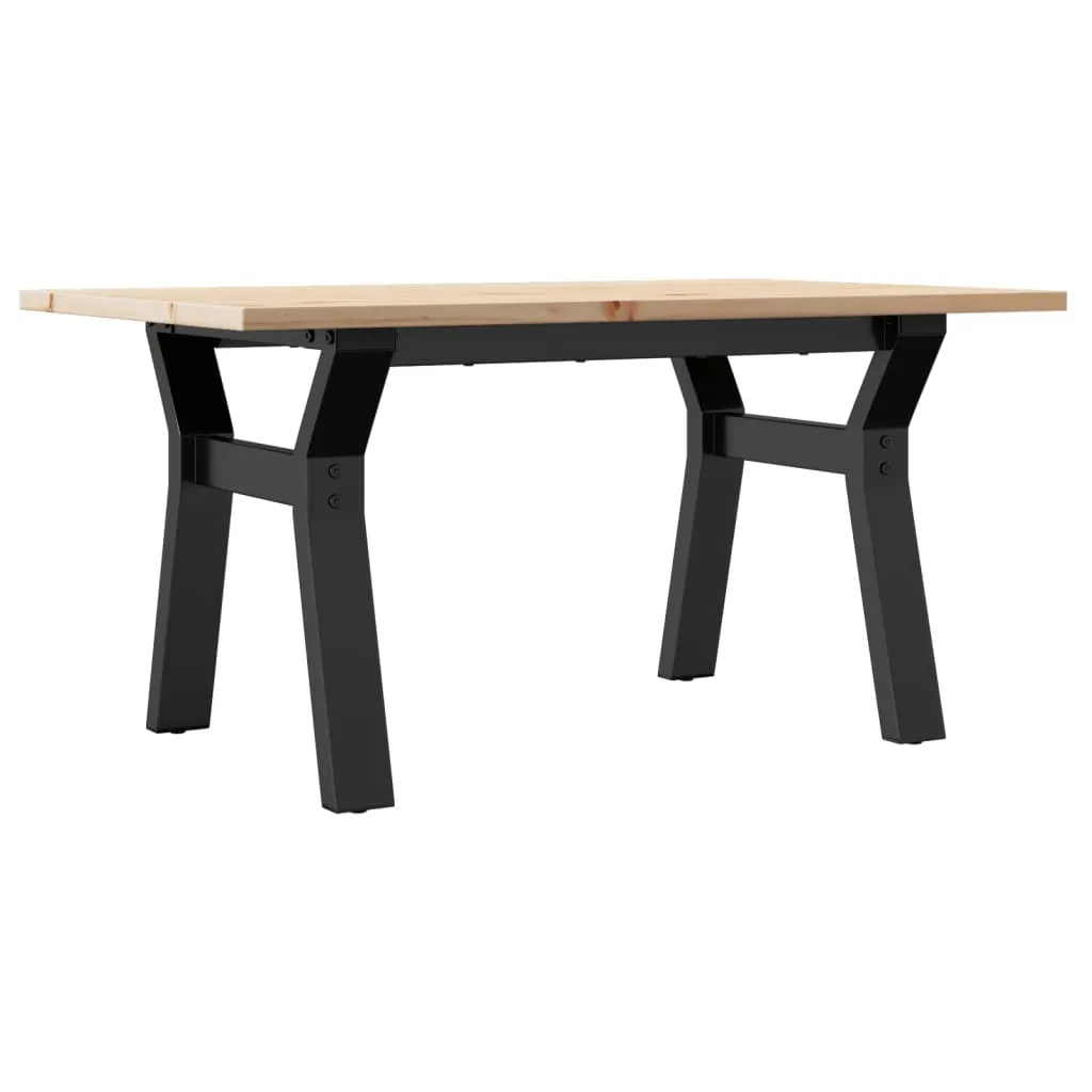 Tavolino Pino Massiccio e Acciaio 80x50x40cm - Design Industriale a Y