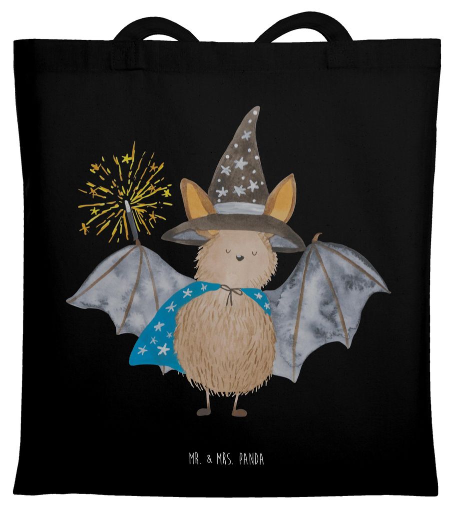 Mr. & Mrs. Panda Jutebeutel Fledermaus Zauberer - Schwarz - Geschenk, canvas tasche, Fledermäuse, Magier, Reinsteigern, Lustige Sprüche, Einkaufs...