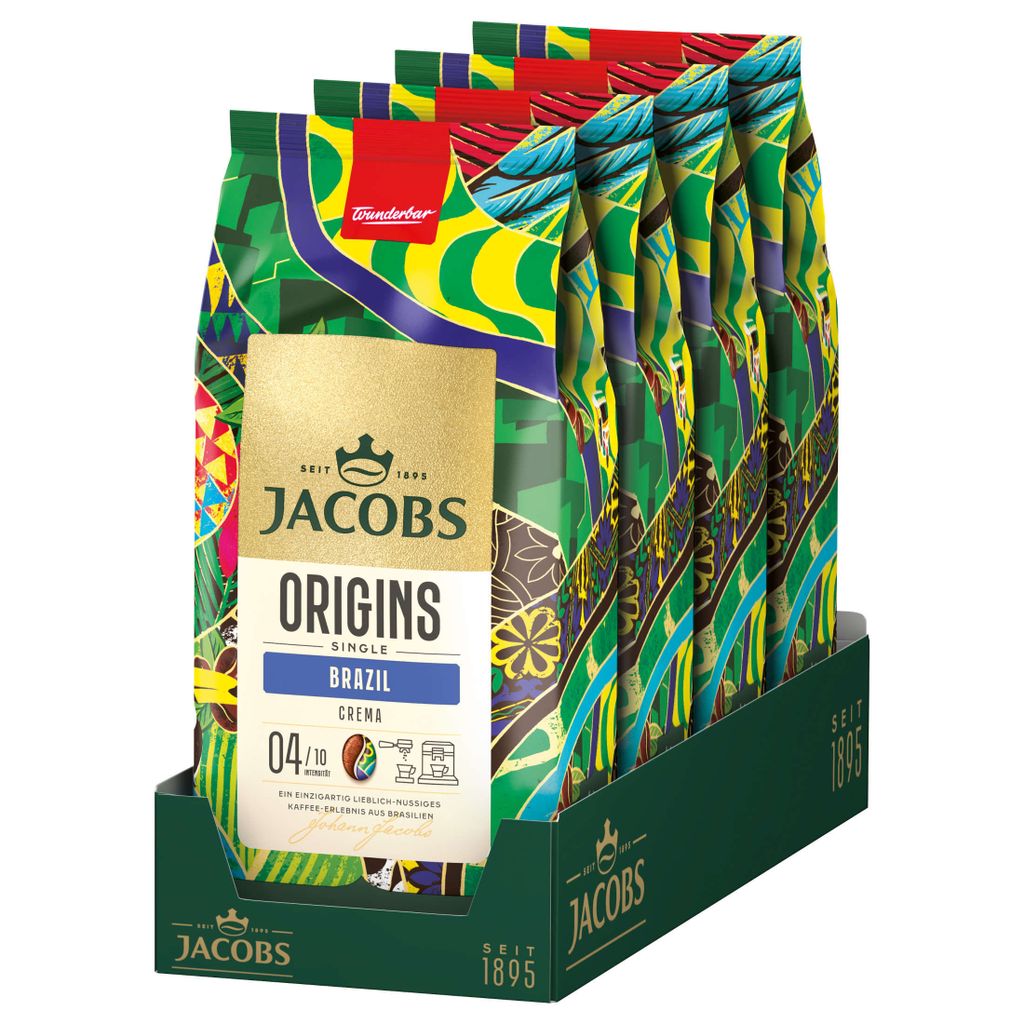 JACOBS Kaffeebohnen Origins Brazil geröste ganze Bohne 4x 1 Produktbild 