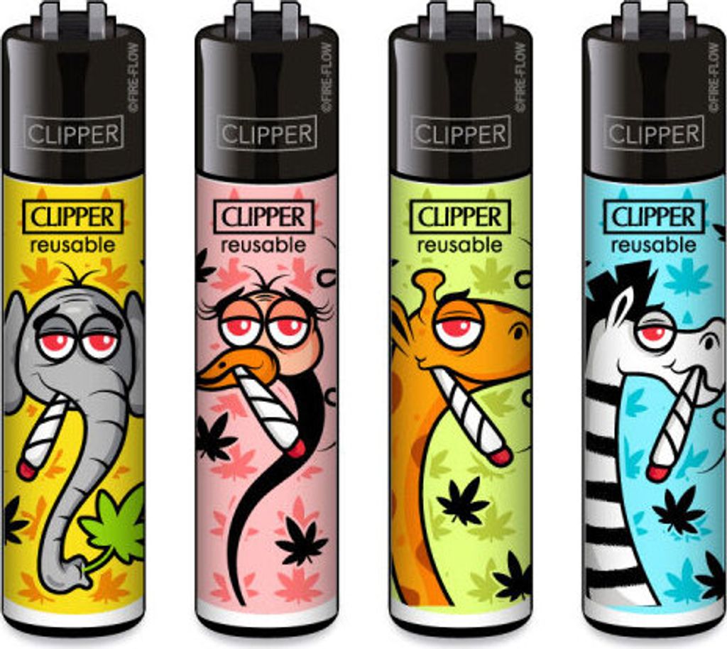 Clipper Reibradfeuerzeuge 420 Safari, 4 Stück