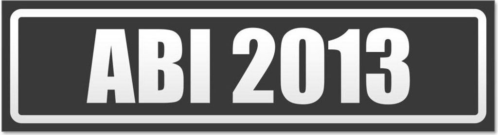 Kiwistar - Autoaufkleber - Dunkelgrau - 20 x 5,3 cm - Abi Motiv 2013 invertiert - Hinweis Aufkleber Sticker für Auto, Kfz, Fahrrad, PKW, LKW