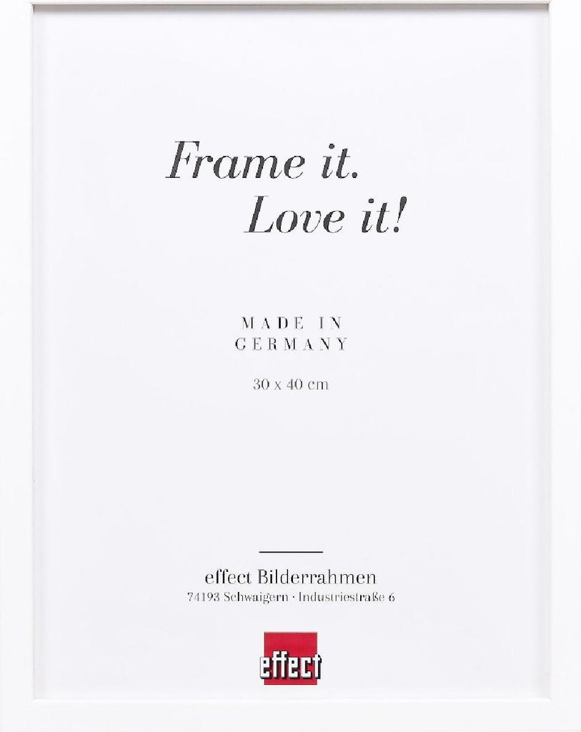 Bilderrahmen aus Holz Profil 58 weiß 50x50 cm mit Klarglas und Trennleiste