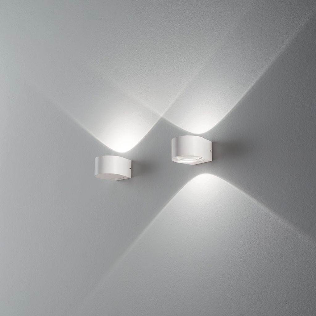 Fabas Luce LED Außen-Wandleuchte Lao 70x120mm 12W Warmweiß IP65 Weiß