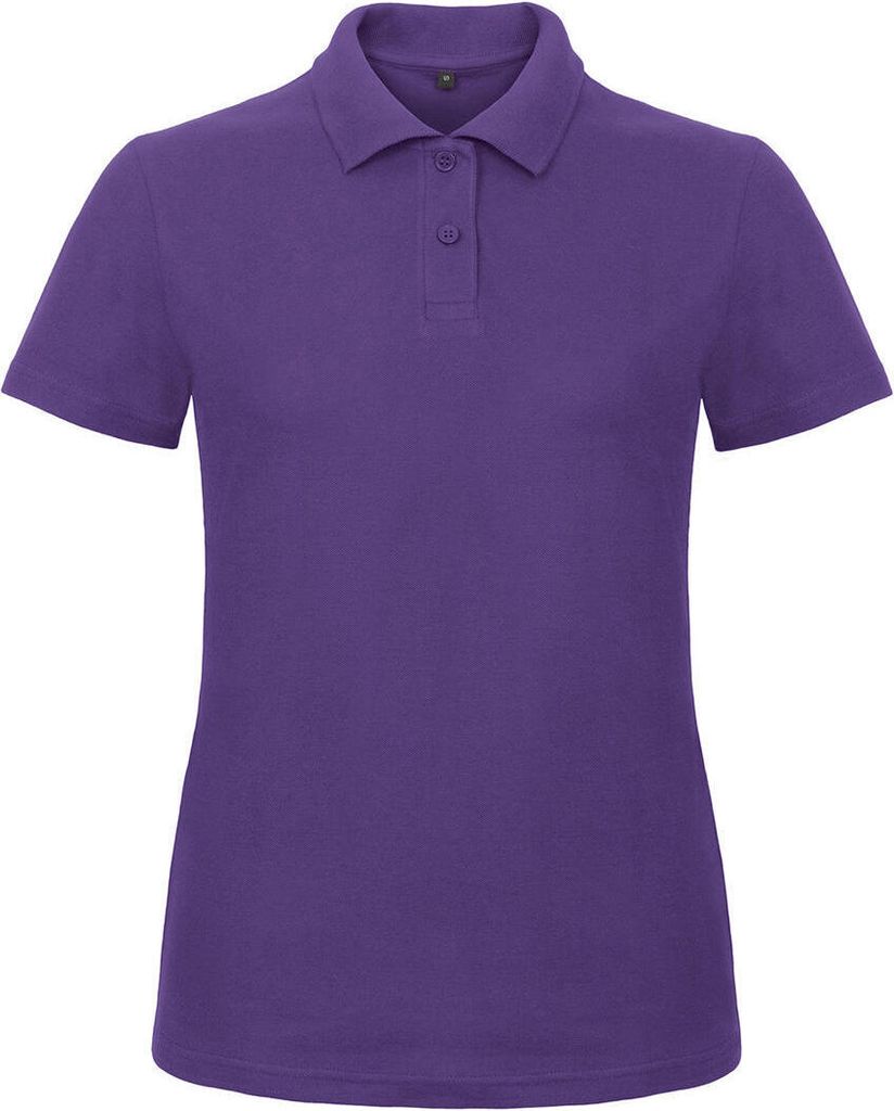 B&C Damen Polo Shirt T Shirt Kragen Basic Poloshirt T-Shirt kurzarm, Größe:2XL, Farbe:Purple