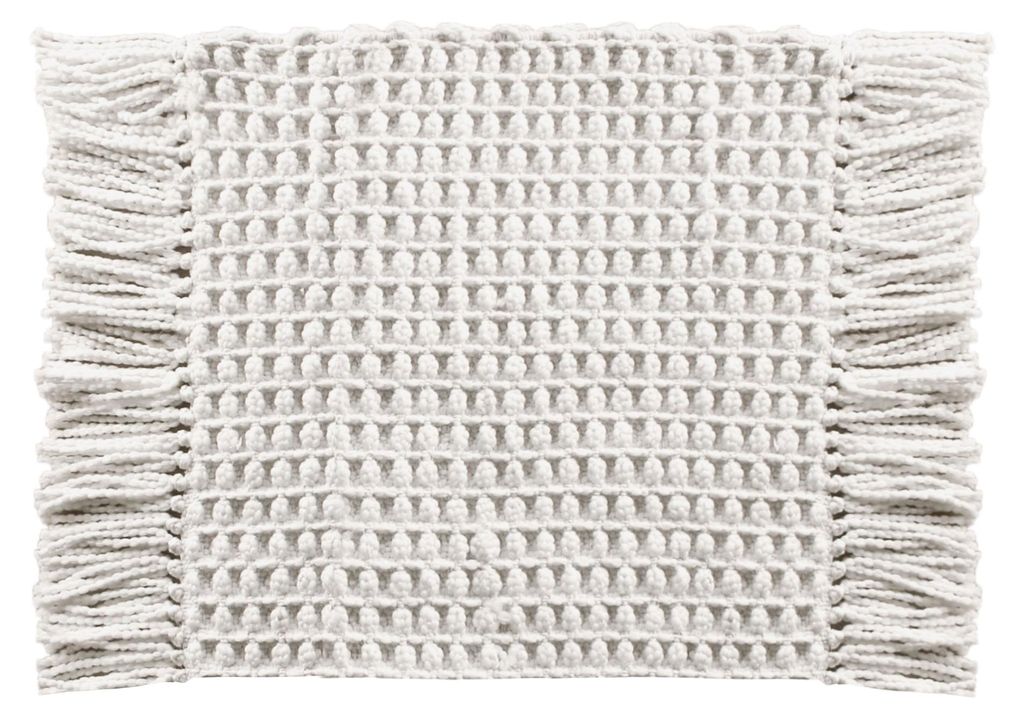 Heckettlane Off-White Badematte - Madras 60x60 cm - Produktbild 
