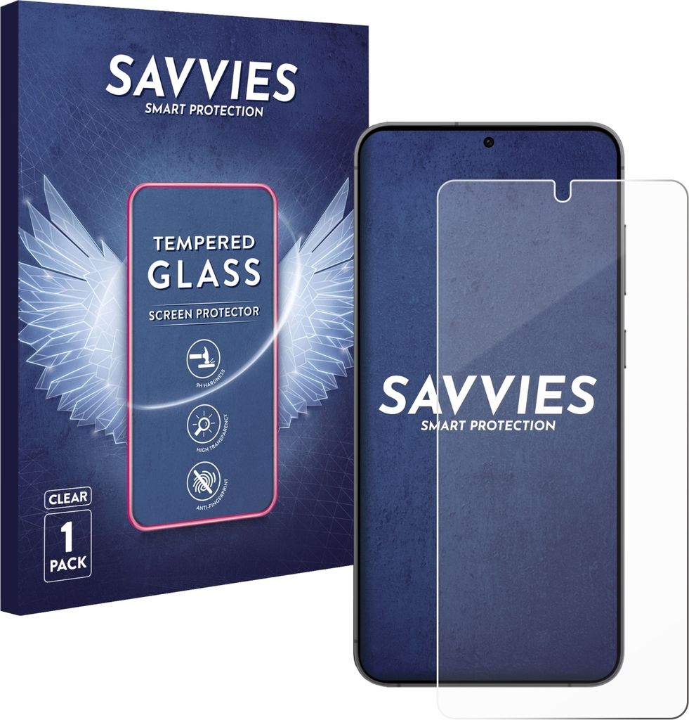 Savvies Schutzglas für Samsung Galaxy S24 Plus / S25 Plus Displayschutz 9H Glas klar transparent