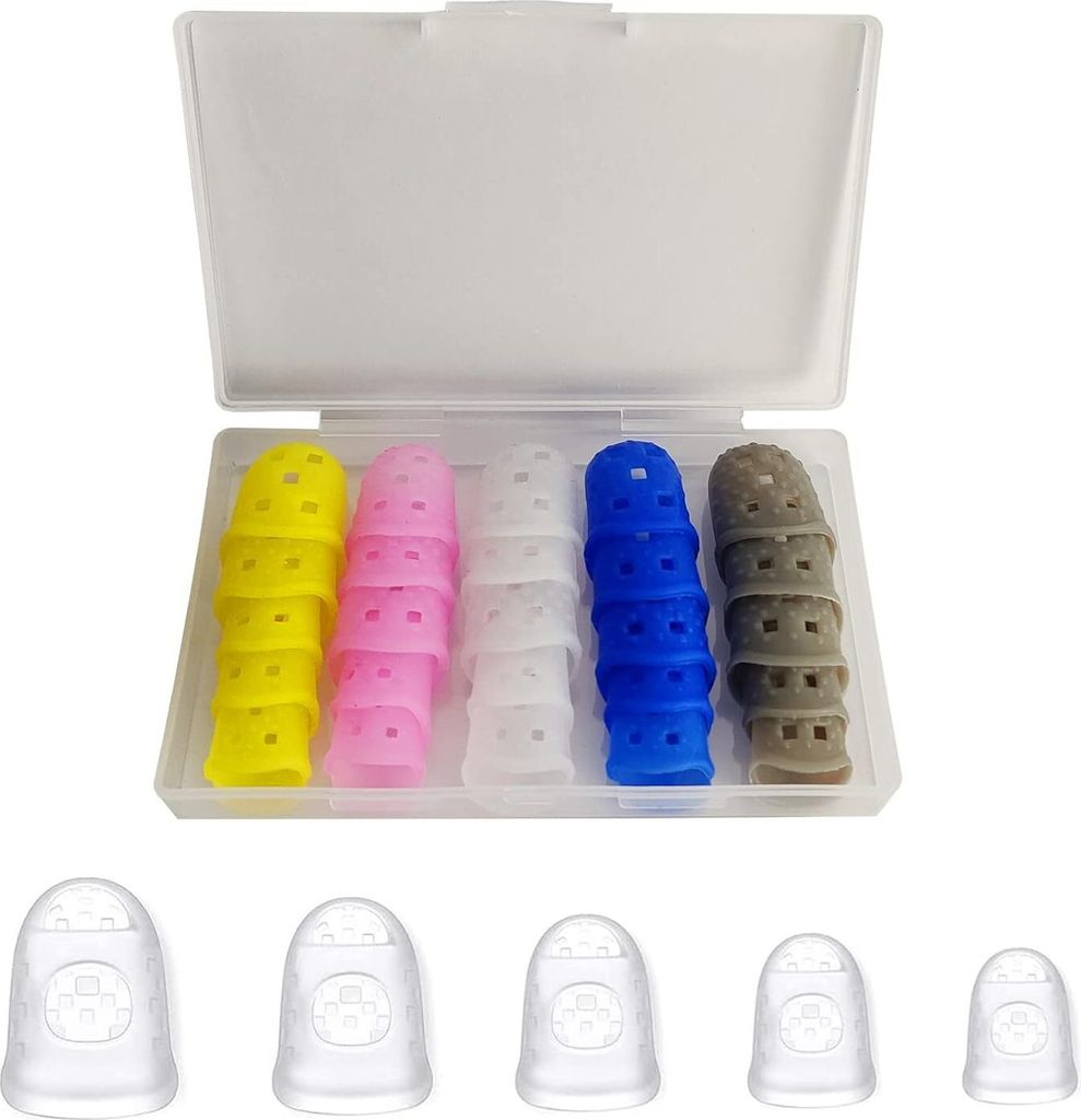 25 Stück Gitarren Finger Cots, Silikon Fingerspitzen Produktbild 