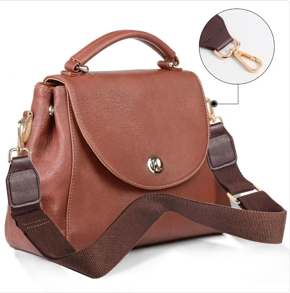 Sangle réglable marron pour sac - Attaches robustes et finition Premium