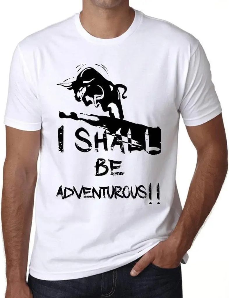 Herren Grafik T-Shirt Ich werde abenteuerlustig sein – I Shall Be Adventurous – Öko-Verantwortlich Vintage Jahrgang Kurzarm Lustige Druck Gebu...