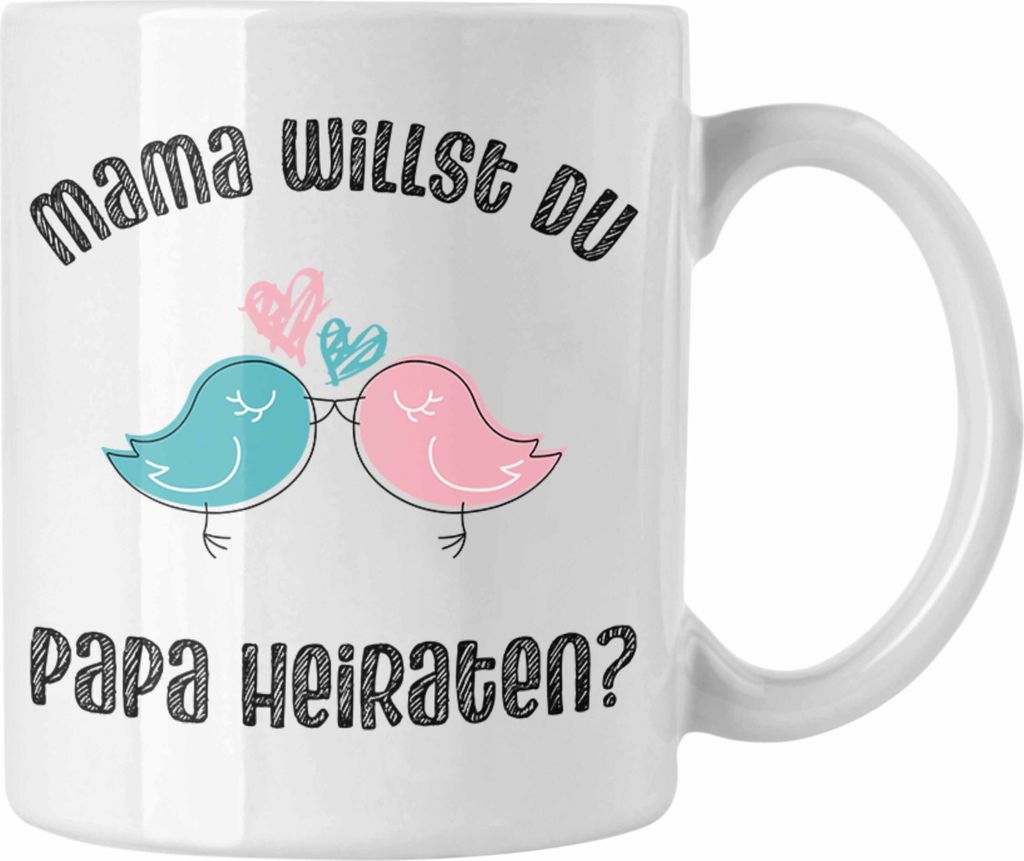 Trendation - Heiratsantrag Idee Überraschung Mann Frau Heiratsantragsgeschenk Gechenke Tasse Verlobung Heiraten Kinder Lustig (Weiß)
