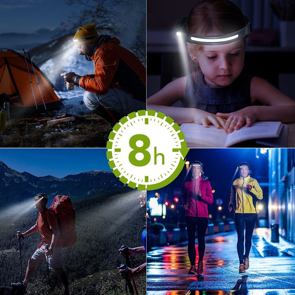Stirnlampe, wiederaufladbare LED-Leuchte mit Sensor, 2 Produktbild 6