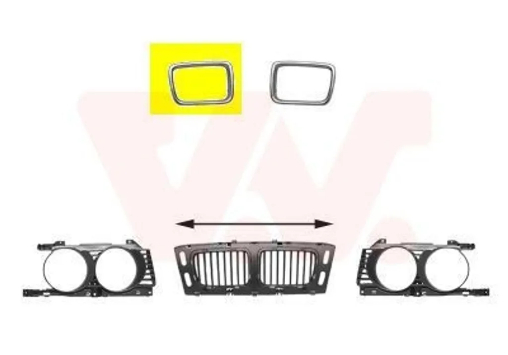 Cadre de calandre droite VAN WEZEL 0635516 haute qualité pour BMW E34 Berline