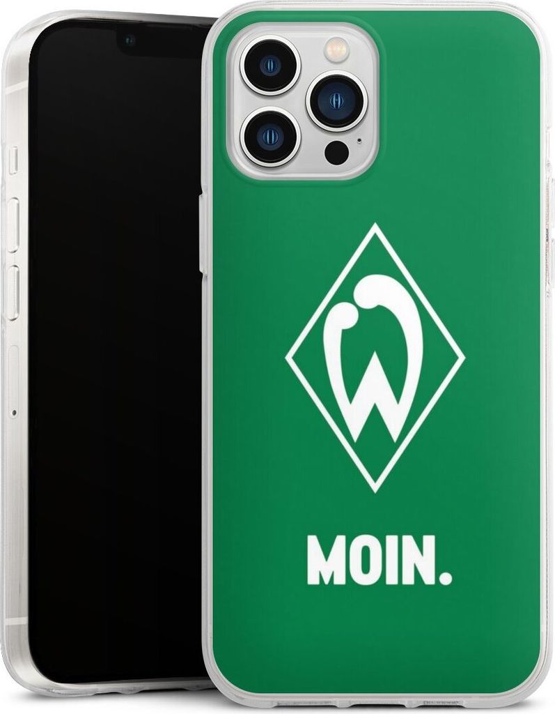 DeinDesign Handyhülle für Apple iPhone 13 Pro Max Silikon Hülle Case Smartphone Schutzhülle Moin Offizielles Lizenzprodukt SV Werder Bremen