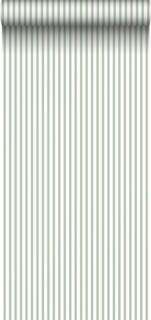 Sanders & Sanders Tapete Streifen Olivgrün und Weiß - 640416 - 53 cm x 10 m