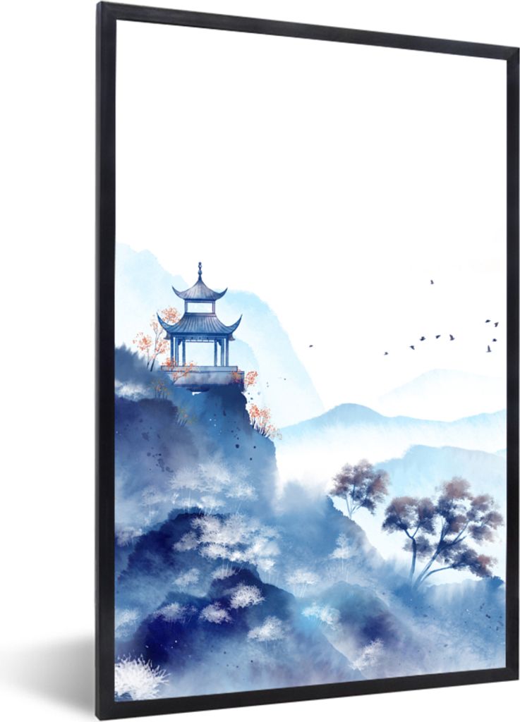 MuchoWow Gerahmtes Poster Malerei - Ölfarbe - Natur 20x30 cm - Poster mit Schwarzem Bilderrahmen Wandposter Rahmen Foto Bilder - Drucken - Bilde...