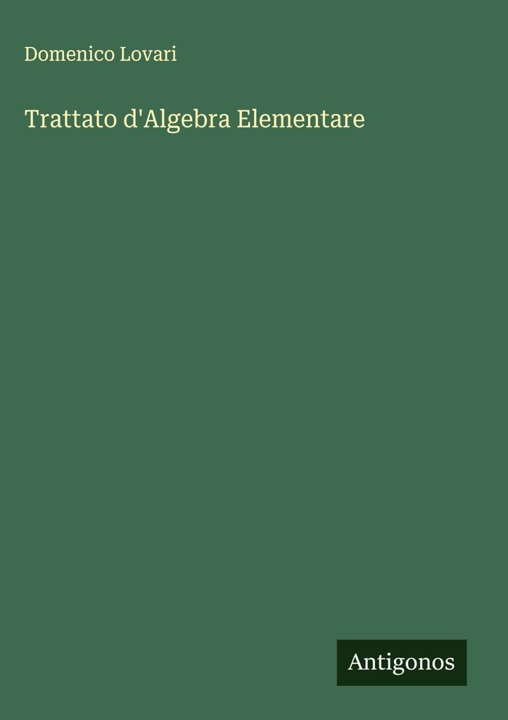 Abhandlung über elementare Algebra