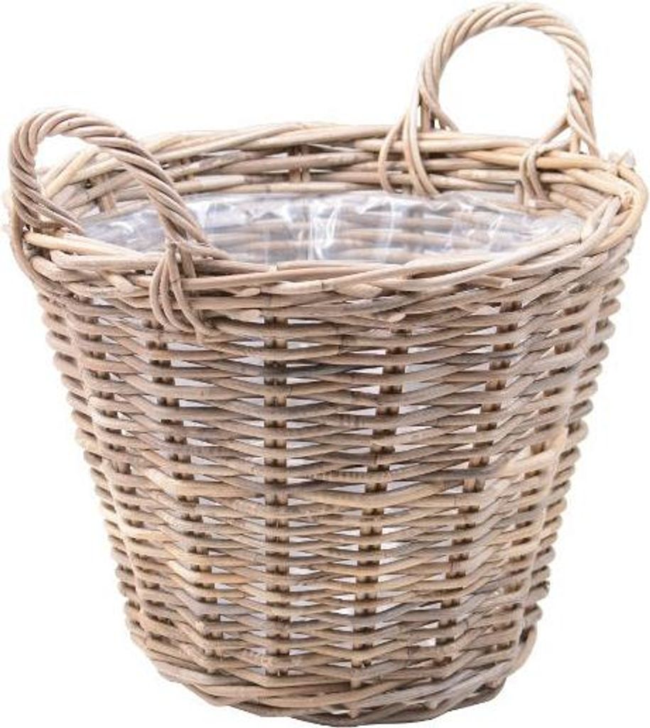 beck ag rond avec anses, Korb-Pflanzer, Freistehend, Beige, Rund, Draußen, 42 cm