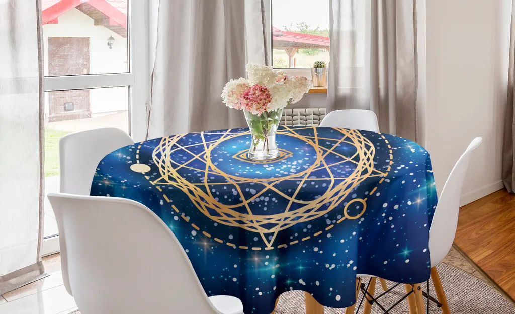 Tovaglia Mandala Rotonda ABAKUHAUS: Blu Cobalto per il tuo Tavolo