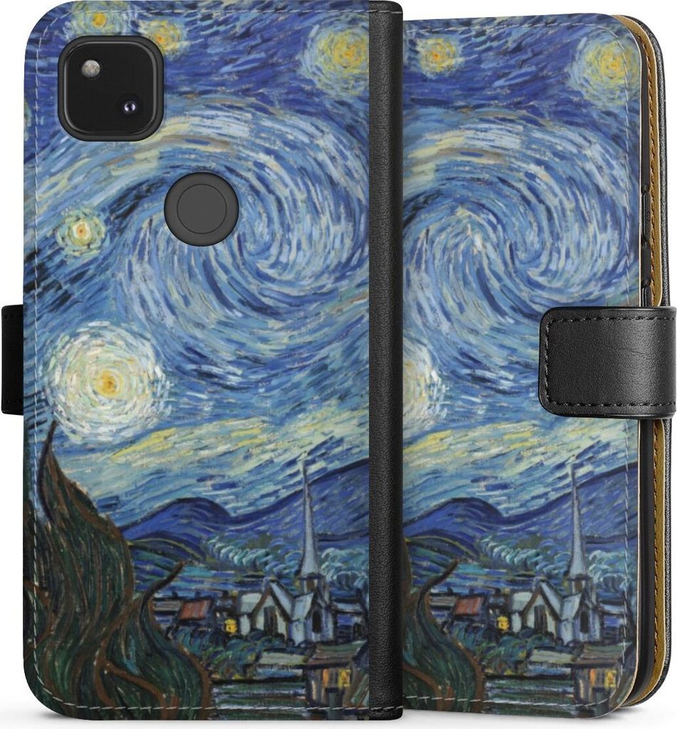 DeinDesign Klapphülle für Google Pixel 4a Handytasche Lederhülle Tasche Kunst The Starry Night