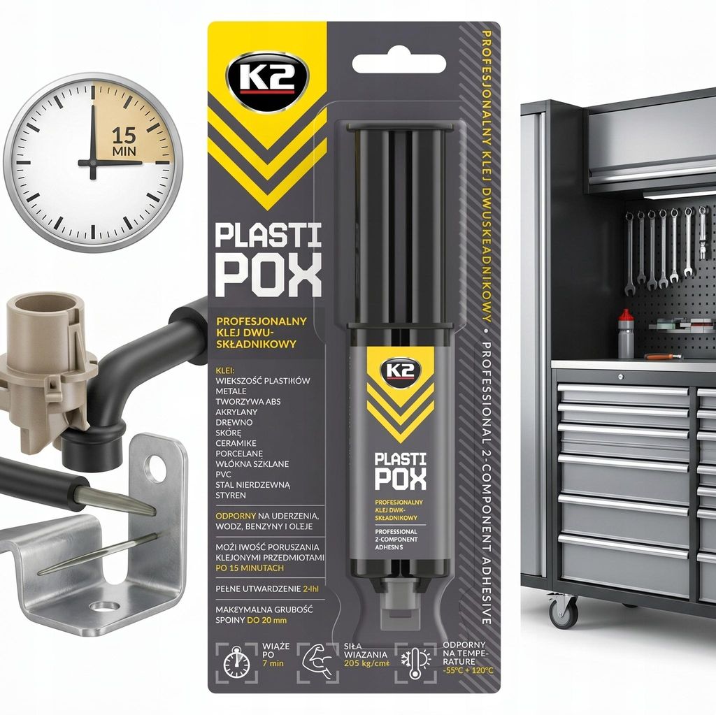 K2 PLASTIPOX Zweikomponenten-Kleber für Kunststoff, Gummi, Produktbild 